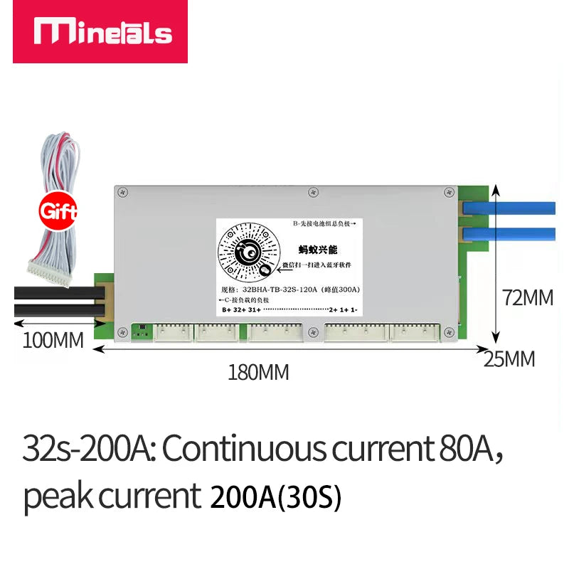 10S-32S ANT Smart BMS 250A 200A 300A 16S 20S 24S Built-in Bluetooth APP Software LiFePo4 Li-ion LTO Battery Protection Board PCM