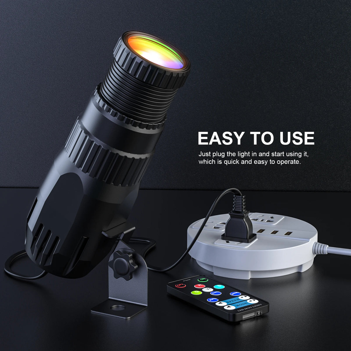 U'King 2Pcs 10W LED Mini Spotlight Manual Focus RGBW Pinspot Stage Light For DJ Disco Bar Club Audience Show Wedding Party