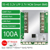 JBD 3S 4S 12V LiFePO4 Li-ion Smart BMS 50A 100A 150A 200A Series Connection With UART 485 CAN Bluetooth