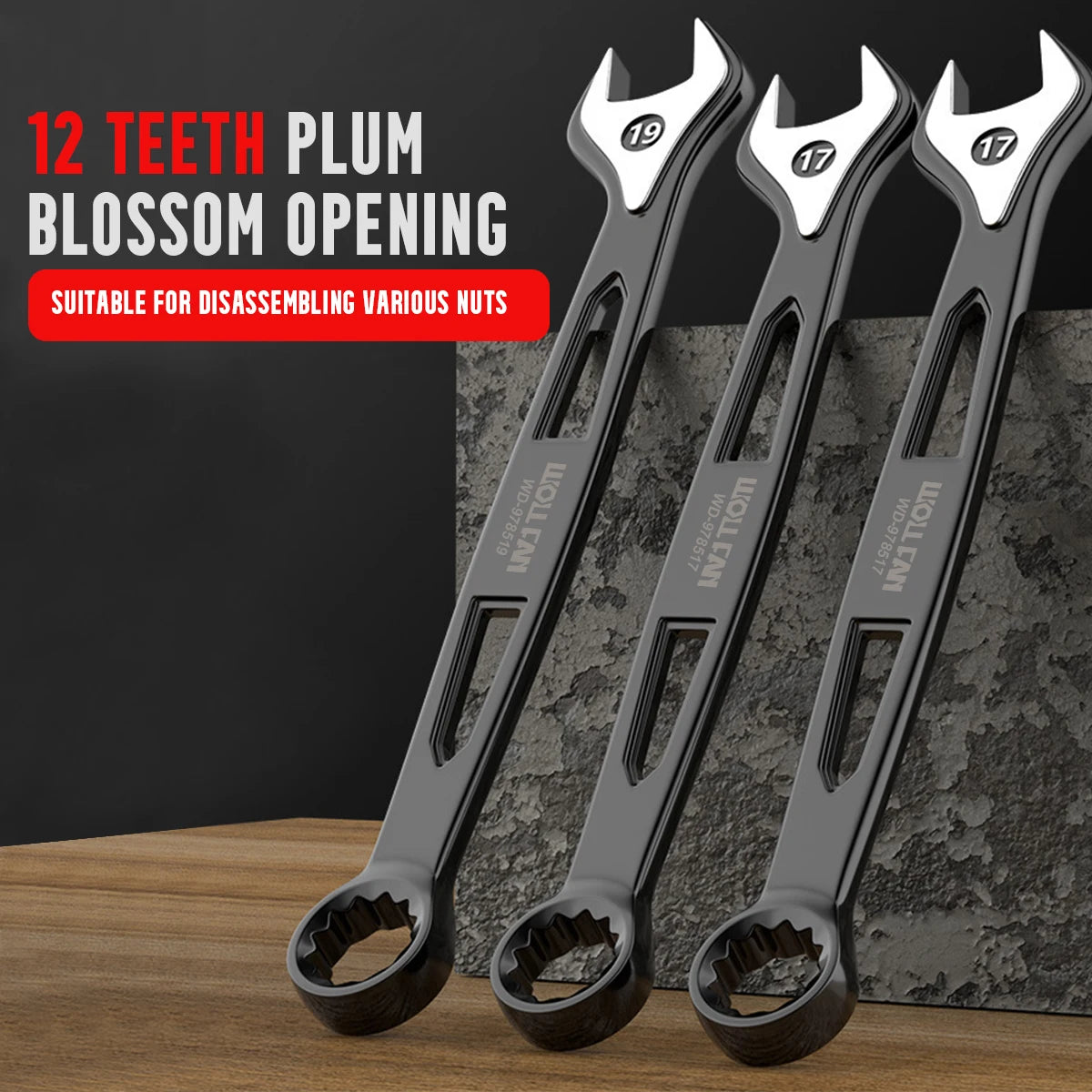 1 Set Ratcheting Wrench Set,Combination Ended Spanner kits, Chrome Vanadium Steel Hand Tools Socket Key Ratchet Wrench set