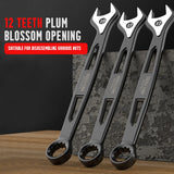 1 Set Ratcheting Wrench Set,Combination Ended Spanner kits, Chrome Vanadium Steel Hand Tools Socket Key Ratchet Wrench set