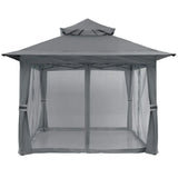 13x13 Pop Up Gazebo with Mesh Walls Outdoor Patio Canopy Sun Shelter Dark Gray, Custom