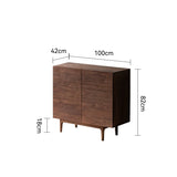 North American black walnut dining side cabinet modern simple living room wabi wind solid wood side cabinet floor cabinet storag
