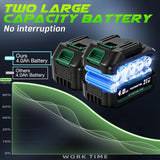 1/2 Impact Wrench 665 Ft-lbs, 21V Cordless with 2 Batteries, Drill Bits & Sockets Set for Car Tire Lug Nut