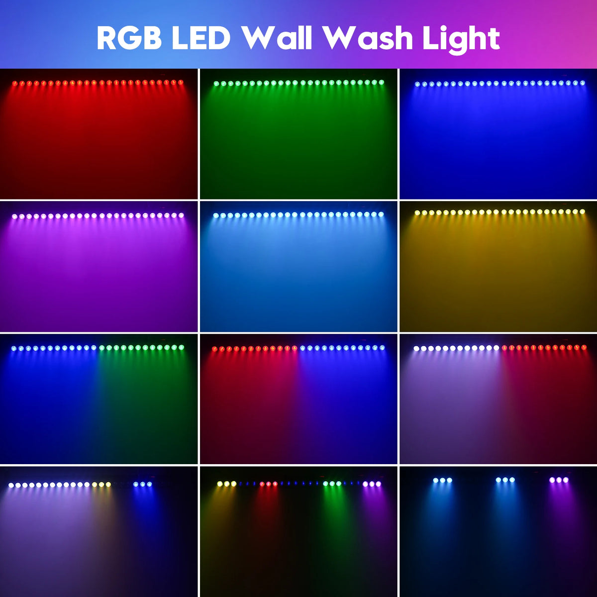 U'King 1/2Pcs 60W RGB 24LED Wall Wash Light Bar DMX512 Stage Light Bar DJ Lights For Wedding Disco Party Church Music Show