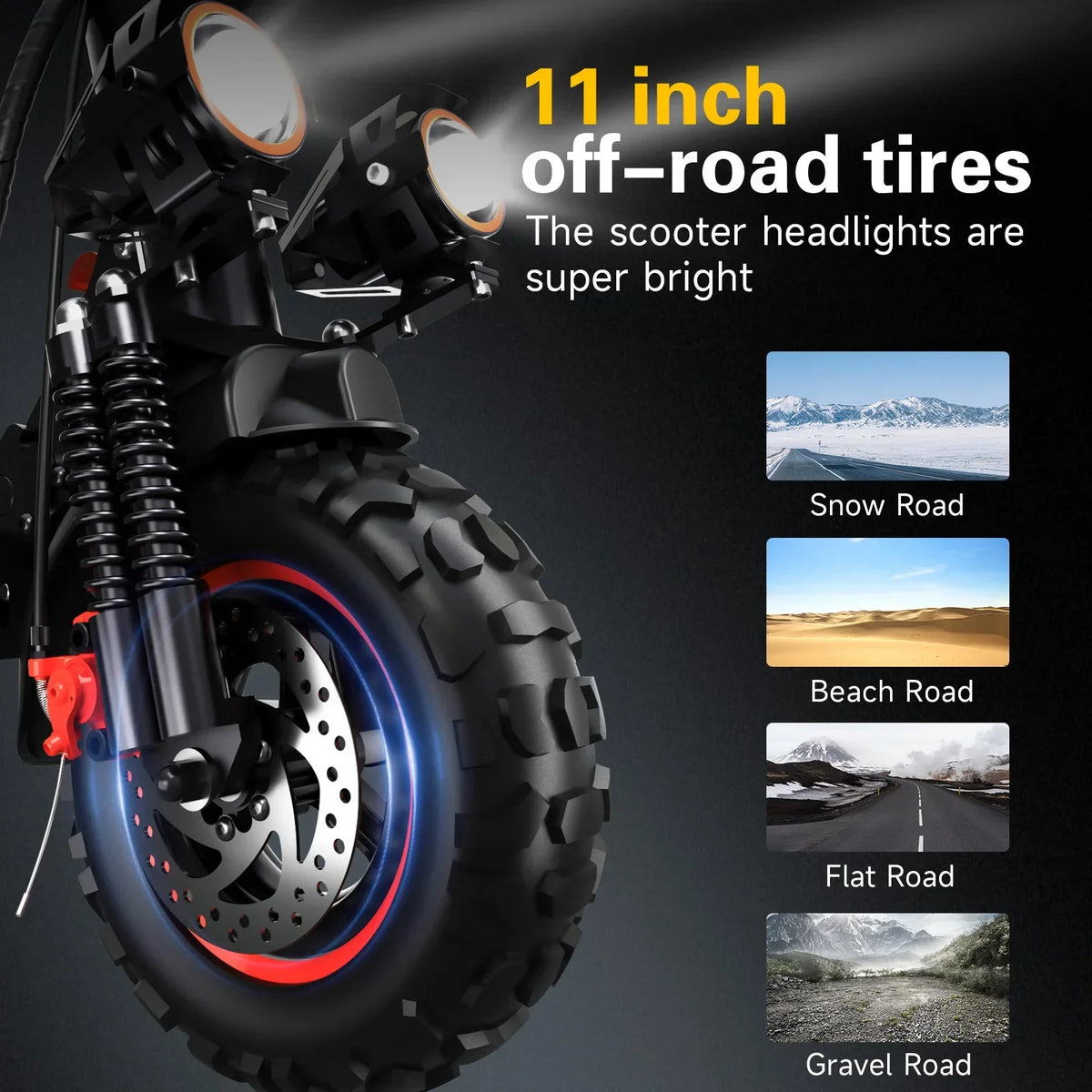 FREEBOY J11 MAX Adult Electric Scooter 1200W Motor 48V 18Ah Battery Folding E-Scooter 11 Inch Fat Tire E-Mountain Scooter