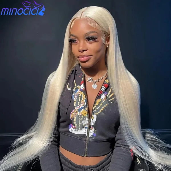Straight Human Hair Wigs 613 Blonde 13X6 Hd Lace Frontal Wig 220 Density