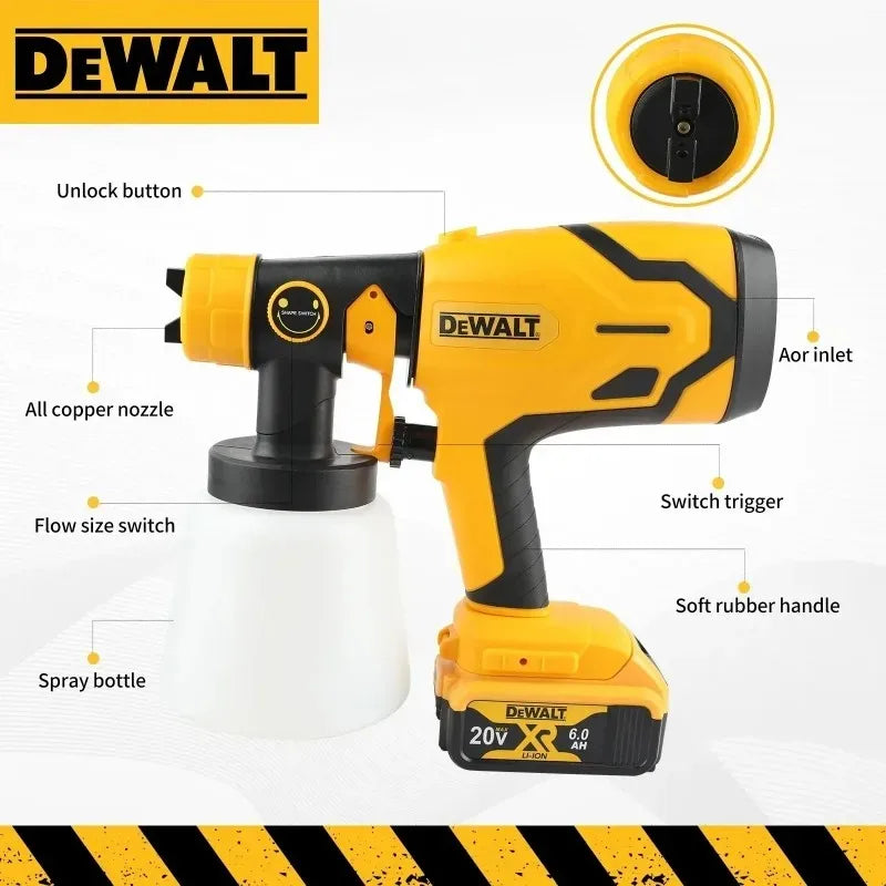 DEWALT Cordless Paint Sprayer, 800ML High Power Electric Spray Gun for Automotive Furniture & Metal Coating