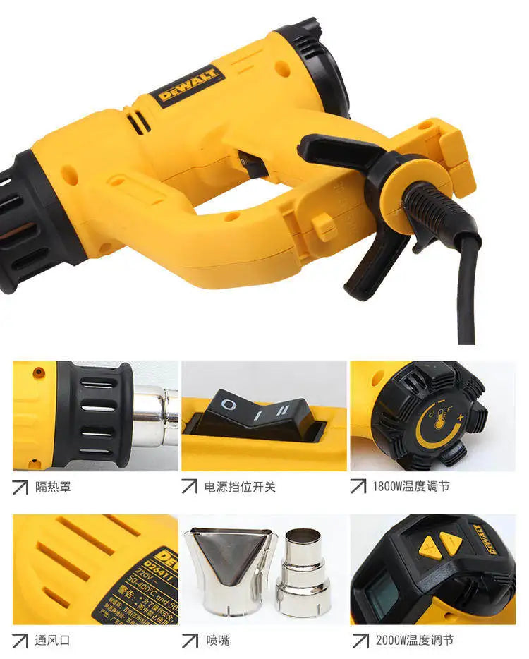 DeWalt D26414-A9 2000W Heat Gun with Digital Display Professional Grade Hot Air Tool for Crafting And DIY Projects
