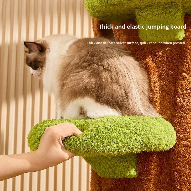 Luxury Modern Tall Large Cat Tree with Scratching Bed Hammock Removable Mats Heavy Duty Carton Packaging 90.55in Cat Furniture