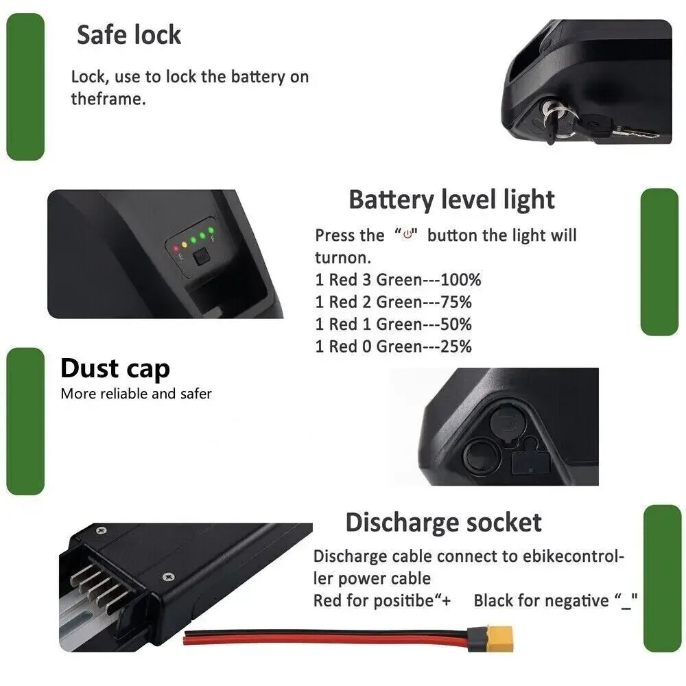 Hailong E-Bike Battery 36V 48V 20000mAh 20Ah Mountain Bicycle 18650 Electric Bateria Pack for Bafang 1500W 1000W 750W 500W