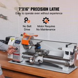SucceBuy Brushless Mini Metal Lathe  7''x16'' / 180mm*400mm 800W Digital Display Continuously Variable Metalworking Turning