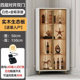 Corner Cabinet with Light Solid Wood Living Room Corner Corner Cabinet Display Bookcase Storage Triangle Cabinet Dining