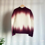 LANMREM Gradient Long Sleeves Women's Turtleneck Slim T Shirt Pleated Casual Female Fashion Clothes 2025 Spring New 2DC1065