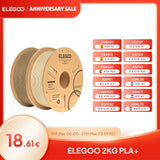 ELEGOO 1.75mm PLA+ Filament 2KG Set Plastic 3D PLA for Most FDM 3D Printers Dimensional Accuracy +/- 0.02mm 2pcs*1kg PLA+ Set