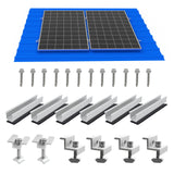 14/12/10/6pcs Solar Panel Mounting Brackets Mid and End Clamps and Rails Kit for Roofing Solar Panels of Multiple Sized