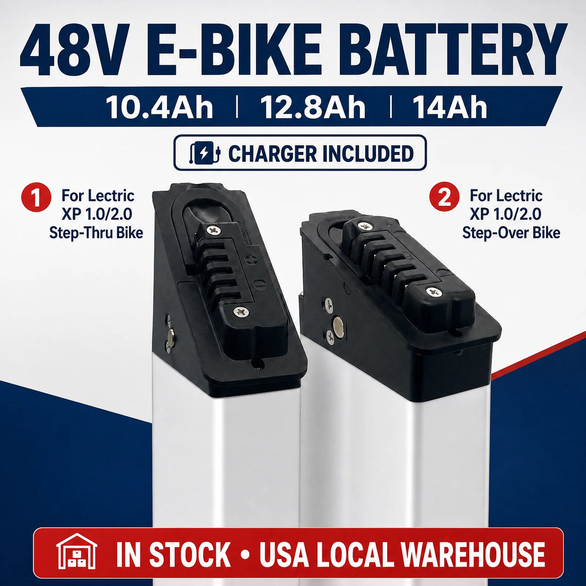 For Lectric XP 1.0/2.0 Ebike Battery 48V 10.4Ah 12.8Ah 14Ah For Lectric XP 1.0/2.0 Step-Over Or Step-Thru Frame Long Range Bike Replacement Battery