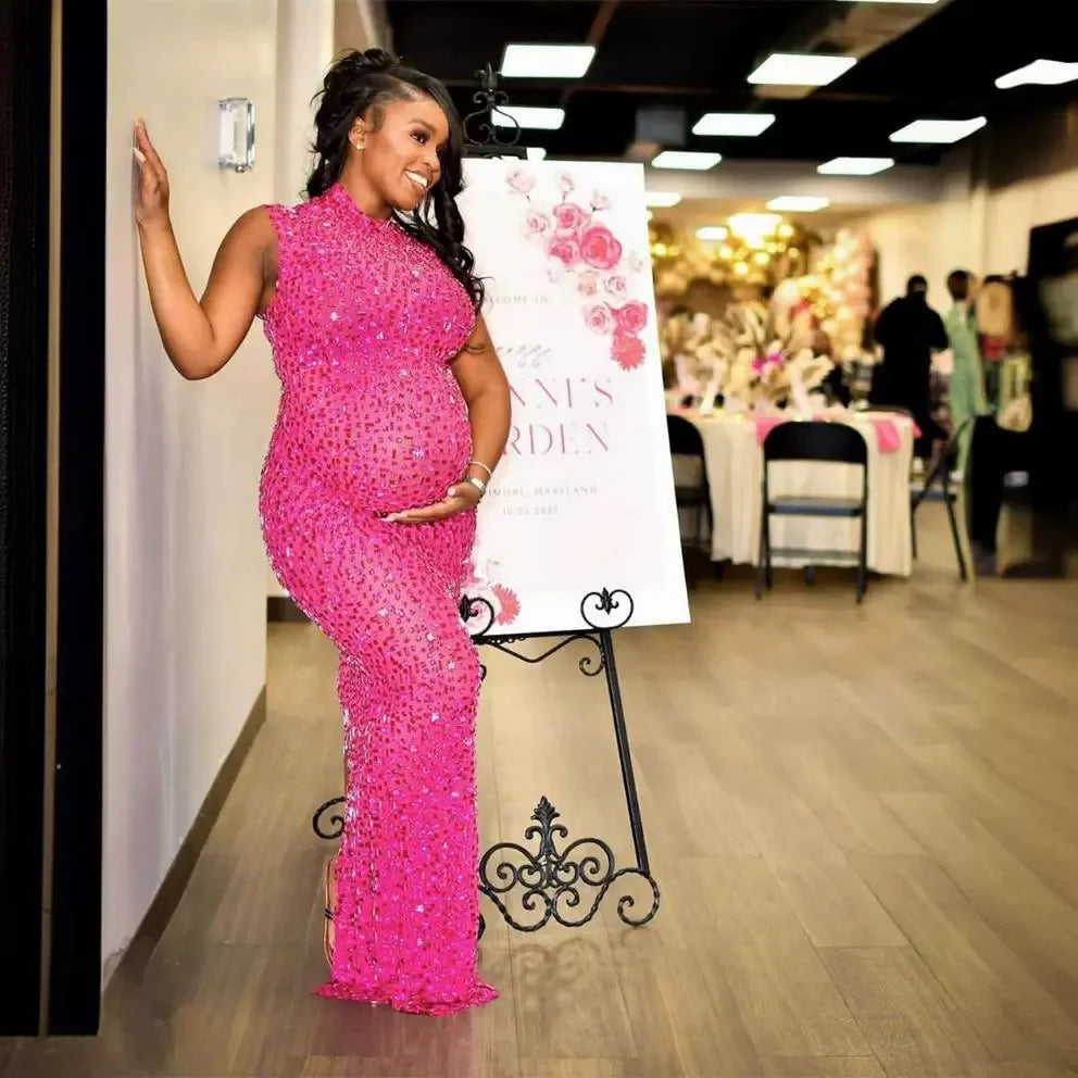 Elegant Rhinestone Party Dresses luxurious Celebration Birthday Dress Wedding Ball Sparkles Couture For Baby Shower Dress