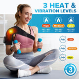 Adjustable Electric Heating Shoulder Massage Belt with LED Hot Compress Back Support Shawl for Relaxation