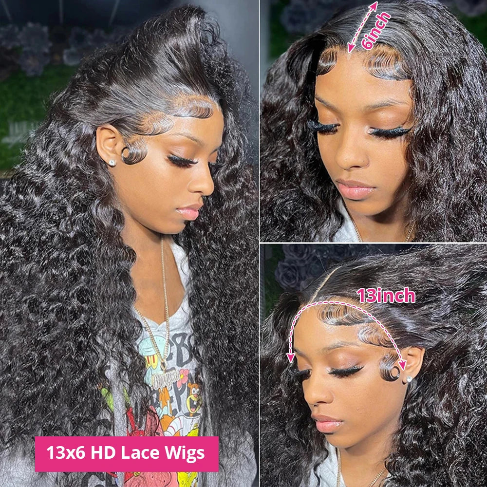 200% Real Density Curly ≥98% Human Hair Wigs For Women 13x6 Hd Lace Frontal Wig 13x4 Deep Wave Lace Front Wig 360 Pre Plucked