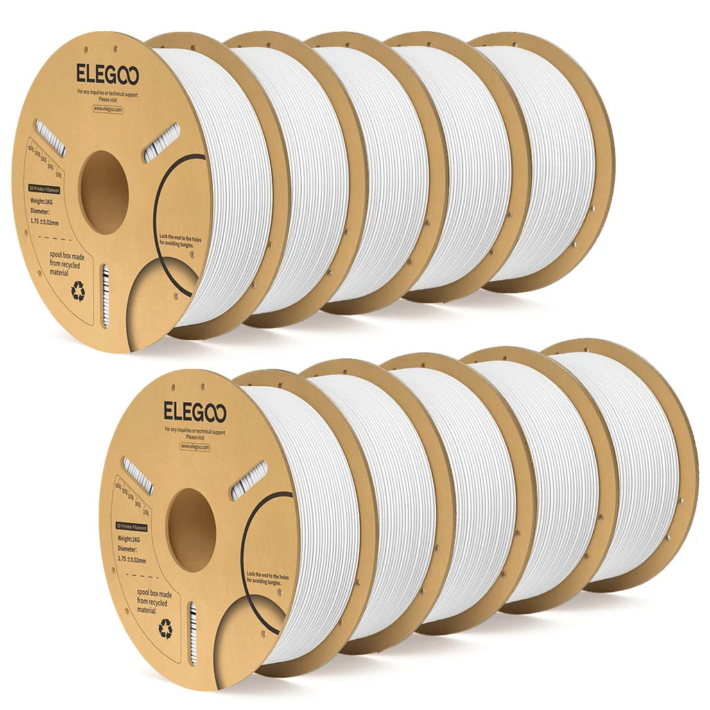 ELEGOO PLA Plus 10kg Filament 1.75mm Black 3D Printing Material Dimensional Accuracy +/- 0.02 mm Fits Most FDM 3D Printers