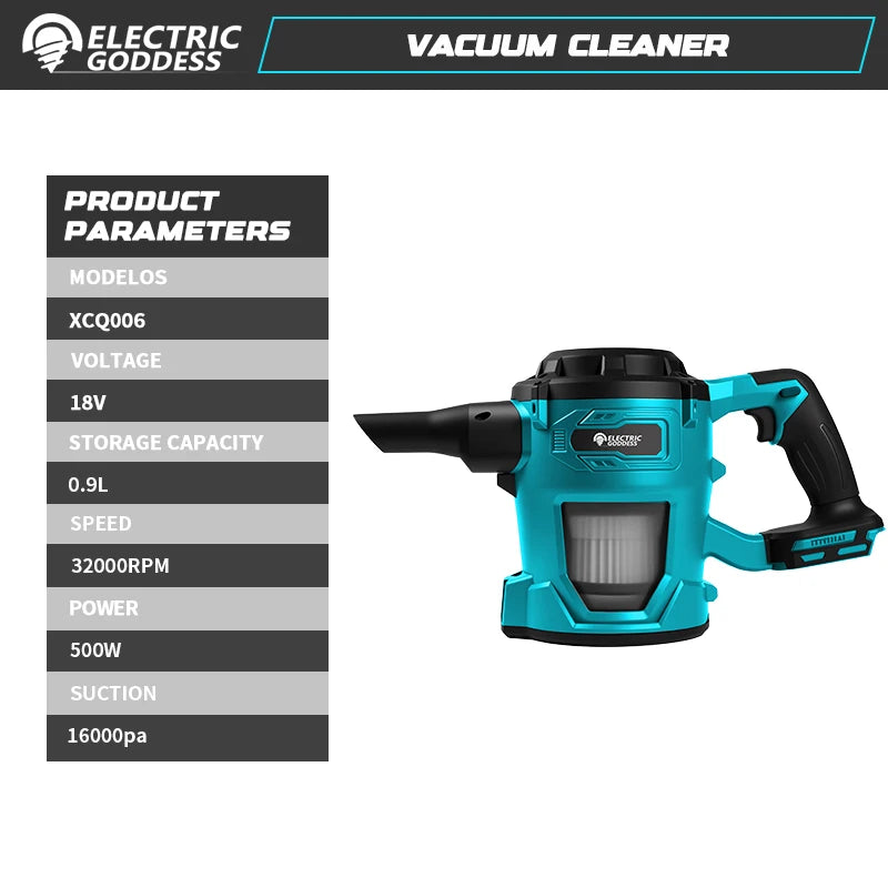 16000PA Big Suction Brushless Electric Vacuum Cleaner Dry/Wet Dust Collector Floor Carpet For Makita 18V Battery Pin ﻿