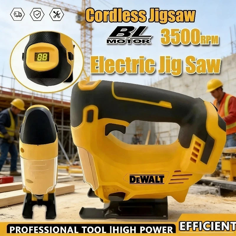 Dewalt Compatible Cordless Portable Jigsaw Electric Woodworking Tool Multi-Function Design Powered Cuttin Tool for 18V Battery