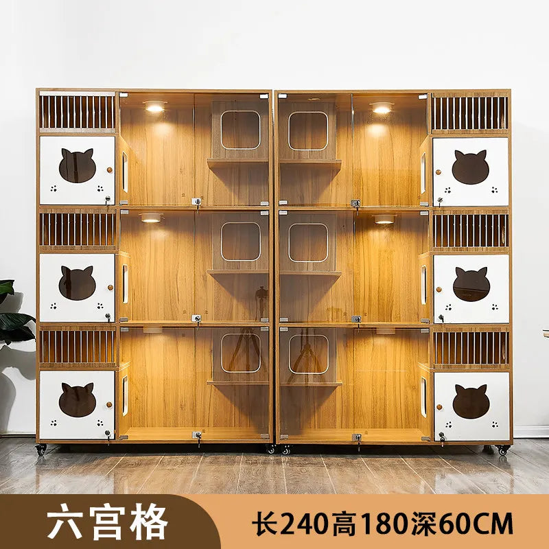 cage, solid wood cat cage, pet shop, glass cat breeding cabinet, display cabinet, foster cabinet, cattery,