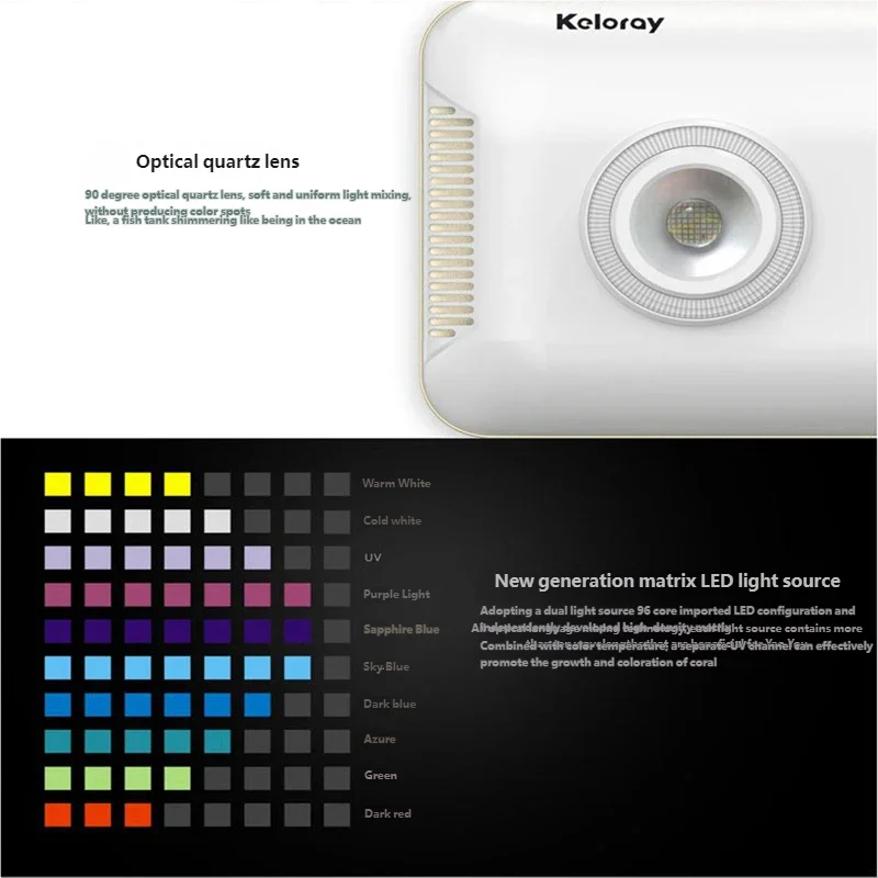 AE200 200W Aquarium Coral Reef Light 100-240V WIFI Control Full Spectrum Matrix LED Light for Marine Fish Tank