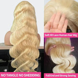 220% Density Human Hair Wigs Blonde 613 Lace Front Wigs 13x4 Body Wave