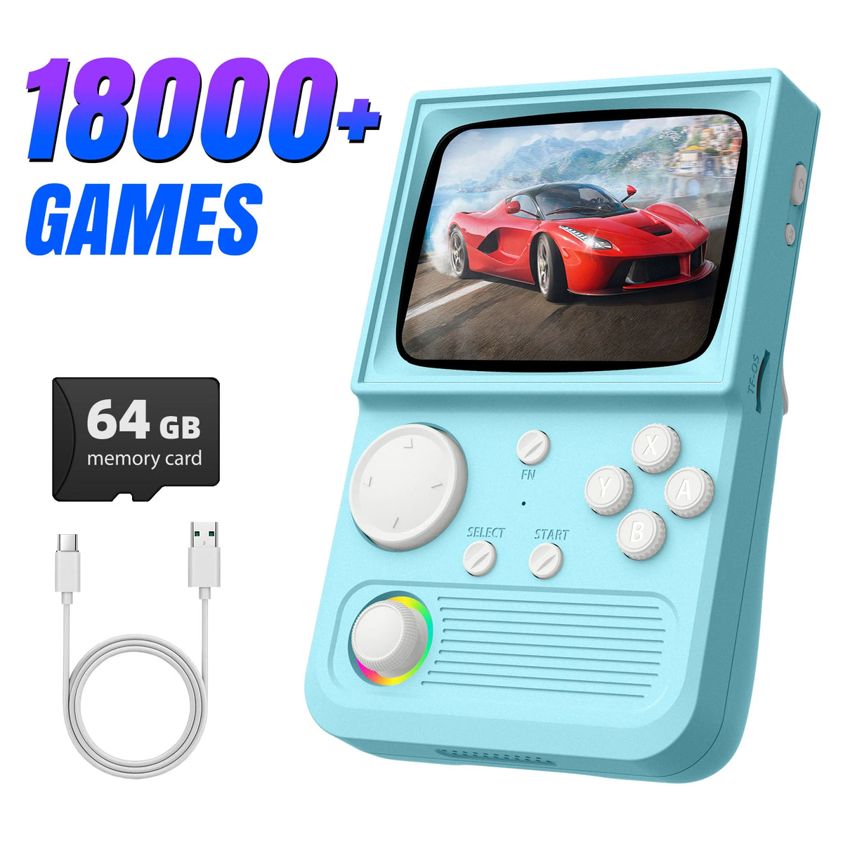 R36T Retro Handheld Game Console 22000+Game 3.5'' HD IPS Screen WI-FI Multiplayer 128G Portable Pocket Video Player Ship From US