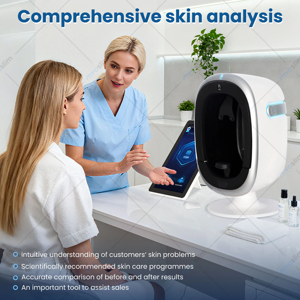 30 Million Pixel Professional AI Face Skin Analysis Machine 20 Indicators Comprehensive Skin Scanner with Tablet