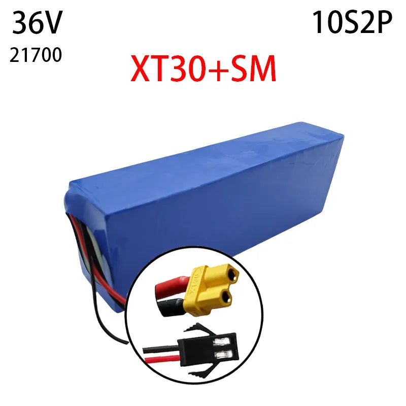 10S2P 36V 30Ah Suitable for Motorcycle Electric Bicycle 21700 5C Rechargeable Lithium Battery Pack, Suitable for Scooter BMS