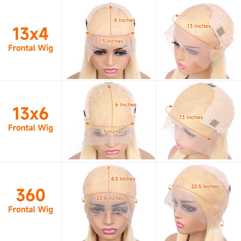 Straight 220 Density 13x4 13x6 360 Lace Front Wig Human Hair Pre Plucked