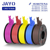 JAYO PLA Classic 3D Filament 1.75mm High Speed Matte PLA 3D Printer Filament Neatly Wound 3D Printing Materials 5Rolls/set