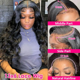 Raw Peruvian Body Wave 250% Density 40 42 inch 13x6 HD Lace Front Human