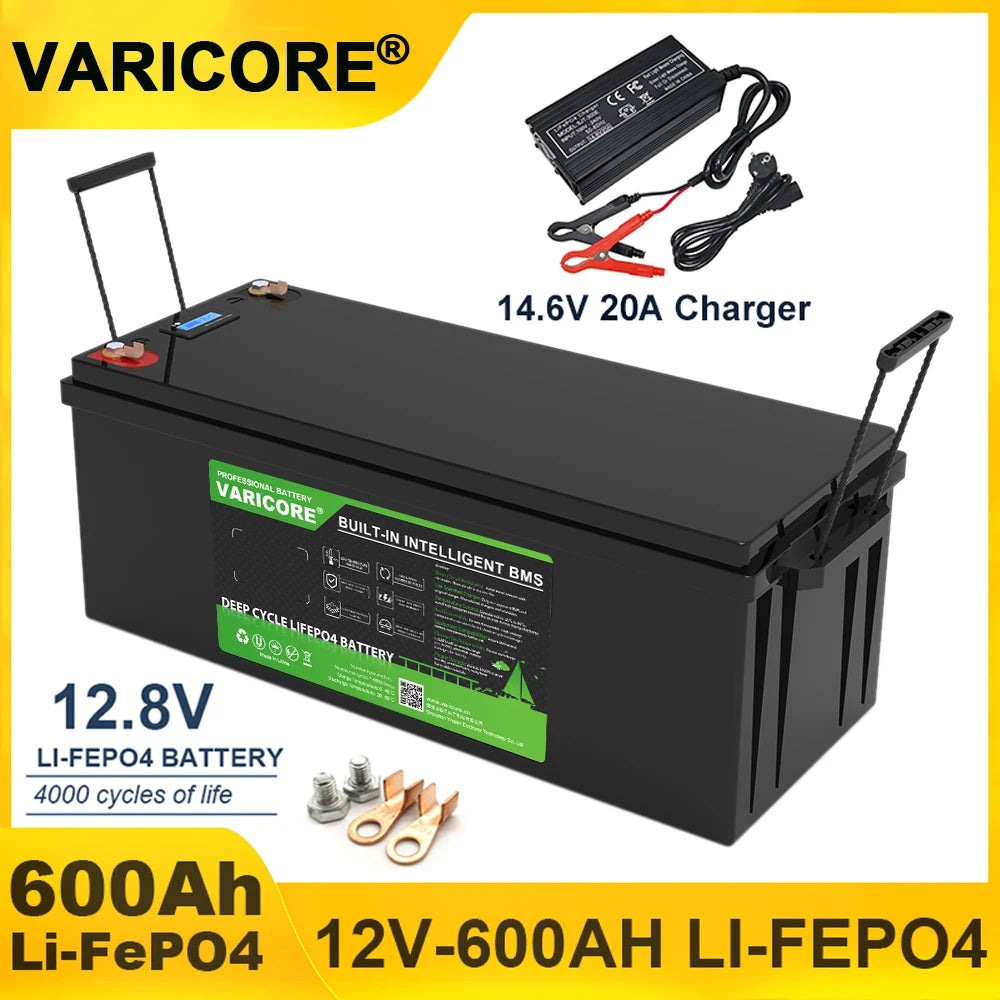 VariCore 12V/12.8v 340Ah 360Ah 200Ah 180Ah 120Ah LiFePO4 Battery Lithium Iron Phosphate Batteries Travel Camp 14.6v Golf Cart