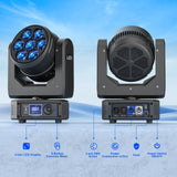 U'King 4Pcs 300W Moving Head DJ Lights 7LEDs RGBW BEE'S EYE Beam Stage Lights DMX512 Control For KTV Bar Christmas Wedding Party