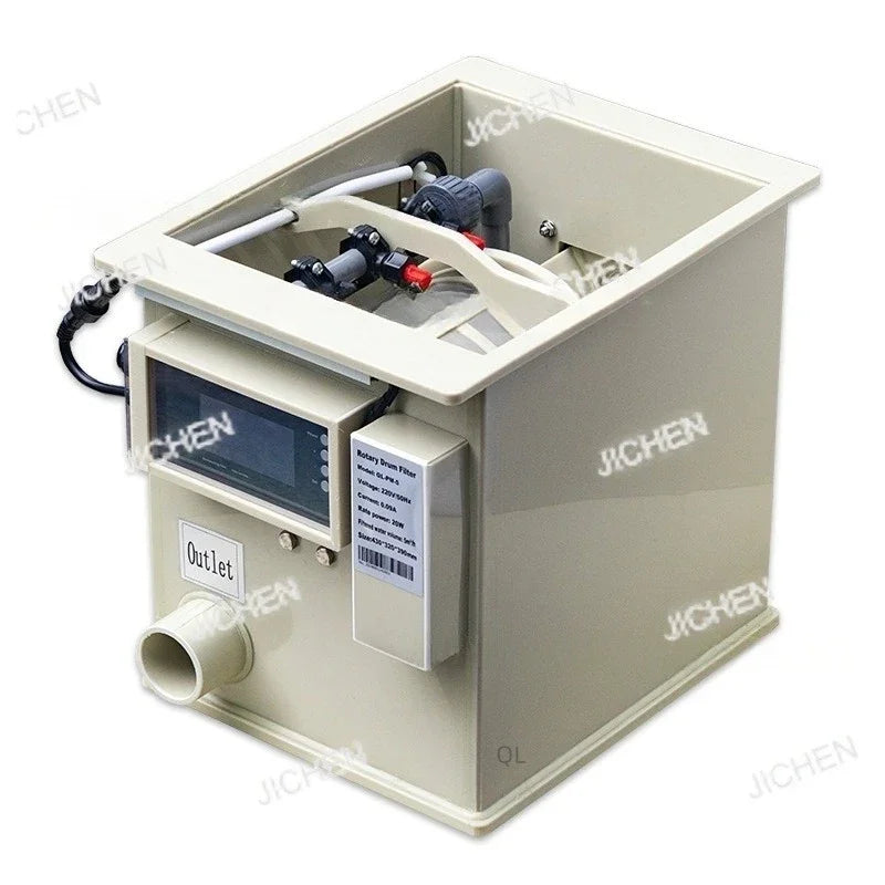 HS Home Aquarium Fish Pond Smart 5t/h Drum Filter Small Automatic Backwash Drum Filter Koi Pond