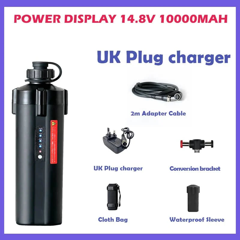 10Ah Power Display 14.8V 10000mAh Sea Fishing Electric Reel Battery For SHIMANO 600DH 1000EJ DAIWA 600MJ 500MJ Droplet Wheel