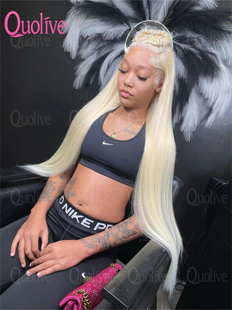 Blonde 613 Hd Lace Frontal Wig 13x6 13x4 Transparent Lace Front Wig Bone Straight Human Hair Wigs For Women 30Inch Brazilian Wig