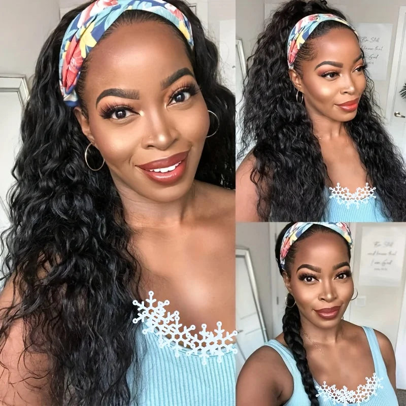 Human Hair 200% Density Headband Wig Human Hair Wigs Wear and Go