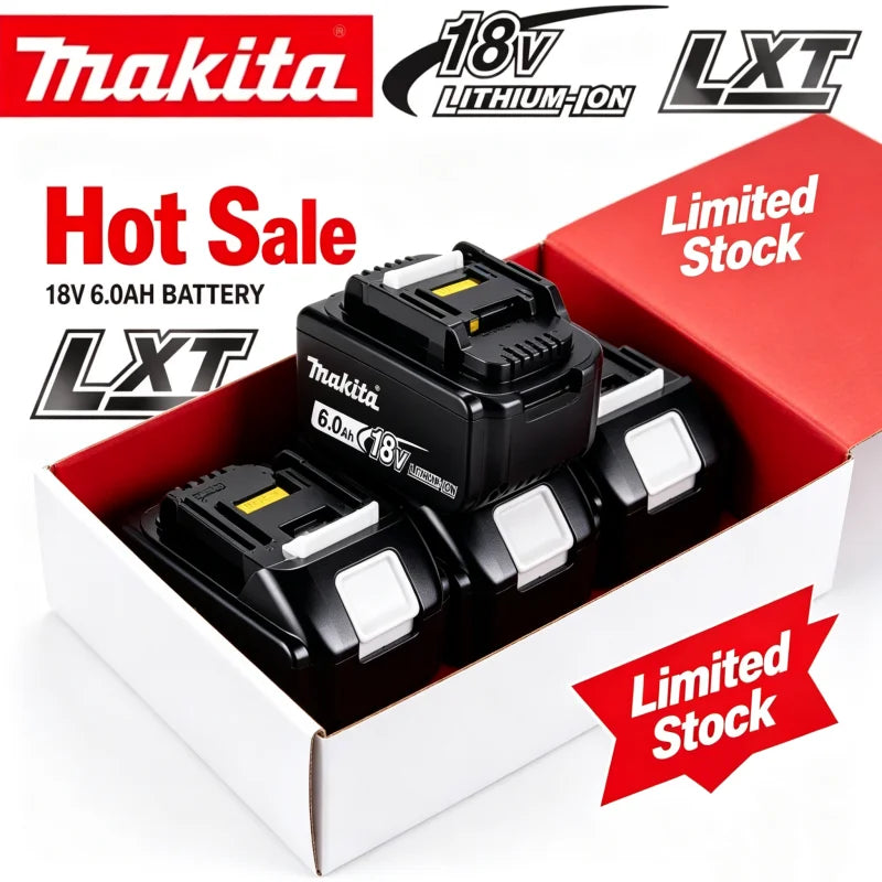 100% original Makita battery, 18V 6.0Ah rechargeable battery, replacing Makita BL1830BL1840BL1850BL1860B, power tool battery