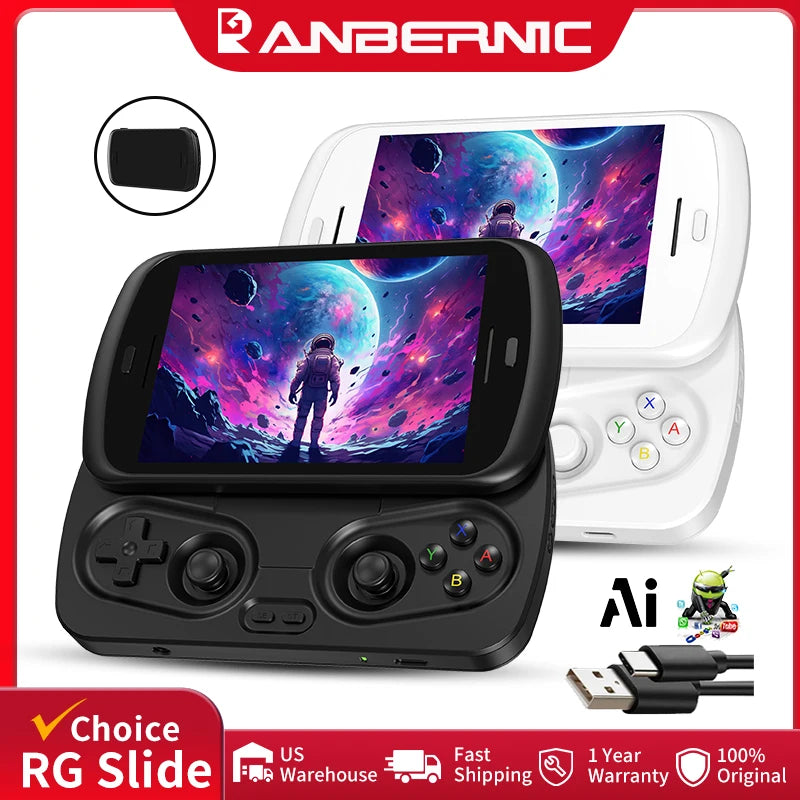 ANBERNIC RG Slide Handheld Game Console 4.7" LTPS In-Cell Screen Android Unisoc T820 Portable AI WiFi Arcade Video Gaming Player