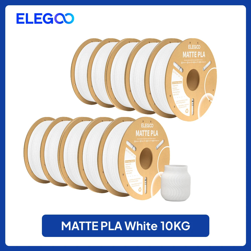 ELEGOO 4KG/5KG/10KG 1.75mm Matte PLA Filament