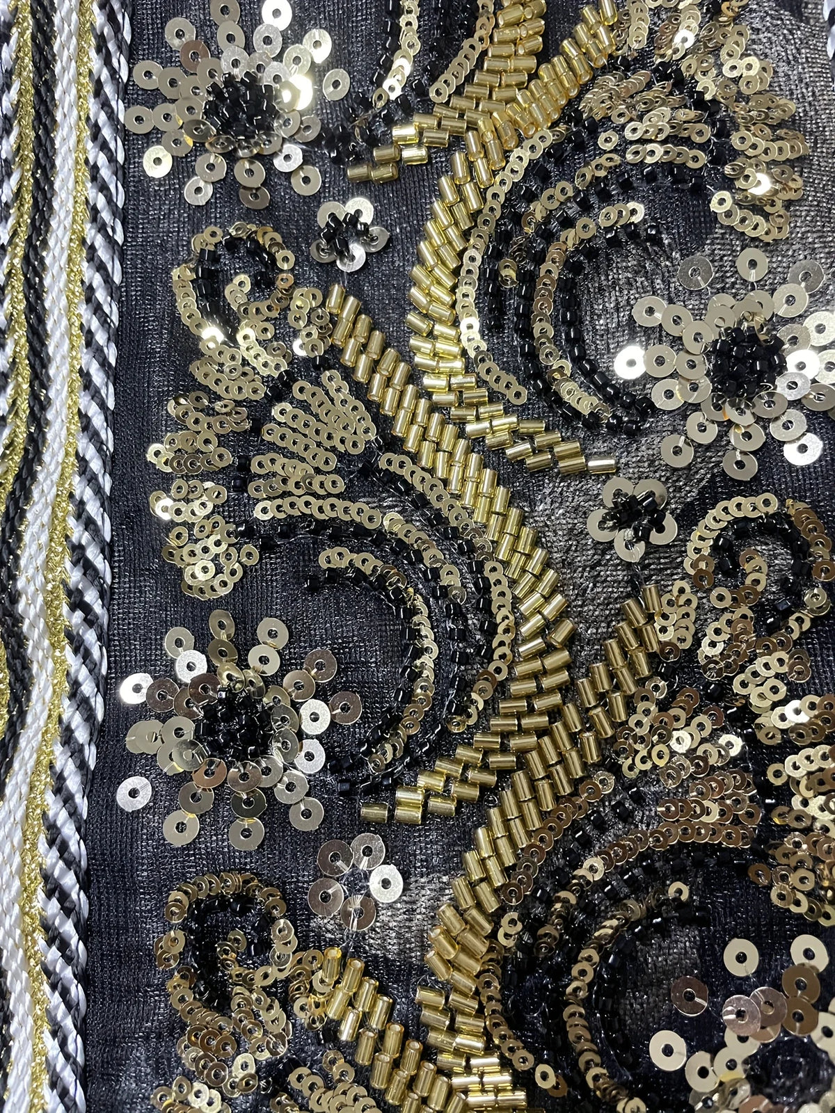 Middle East Women's Beaded Embroidery Long Robe Muslim Open Front Mesh Cover up Dubai Saudi Traditional Long Sleeve Dress