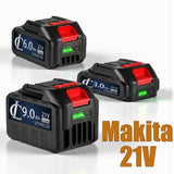 Rechargeable 18V 21V 388VF Li-ion Battery 3000-9000mAh High Capacity Long Lasting Fast Charging Durable for Makita Electric