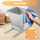 4L Grain Mill Grinder,Stainless Steel Manual Malt Crusher Hand Crank/Electric Drill Grain Grinder Milling Barley Wheat Home Brew