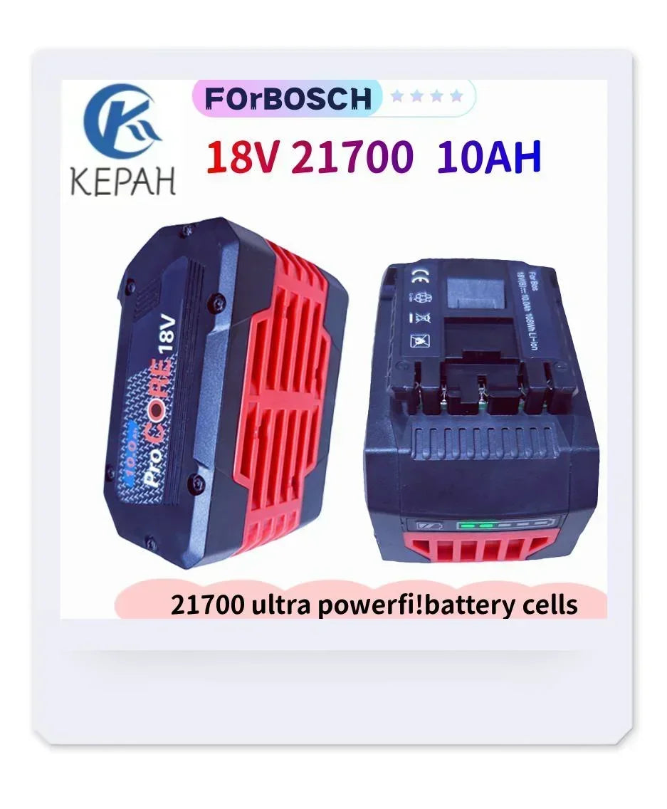 18V 10AH 21700 5S2P Wireless Tool Battery/Suitable for Bosch BAT618 GBA18V 10000mAh ProCORE Replacement Battery