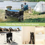 Heavy Duty Foldable Wagon Cart with All-Terrain Wheels, 480LBS Capacity for Gardening Shopping Beach Camping